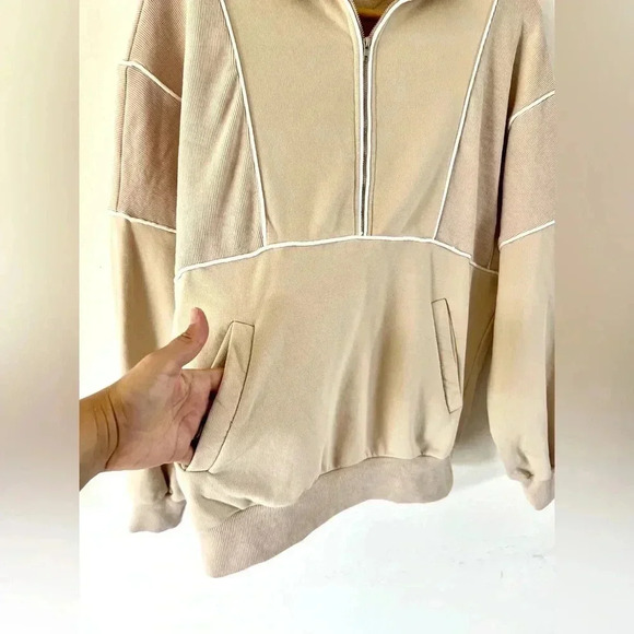 Kittenish Save The Drama Beige Sweatshirt and Jogger Cozy Lounge Set Size Small - Picture 6 of 15